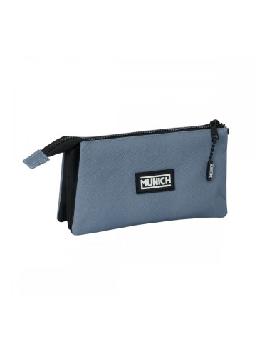 Троен Моливник Munich Basic Сив 22 x 12 x 3 cm