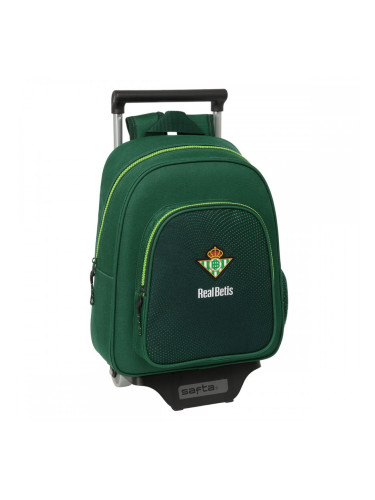 Училищна чанта с колелца Real Betis Balompié Зелен 28 x 34 x 10 cm