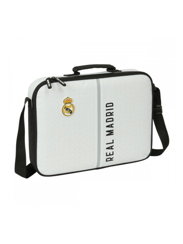Ученическа Чанта Real Madrid C.F. Бял Сив 38 x 28 x 6 cm