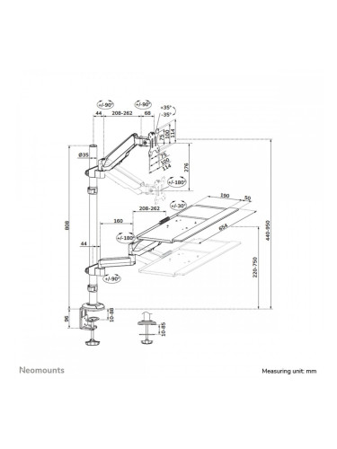 Поставка за монитор Neomounts DS90-325BL1