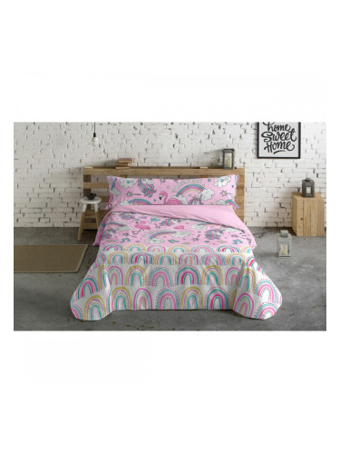 Комплект покривка за завивка Pierre Cardin Unicornios Розов 105 легло 3 Части