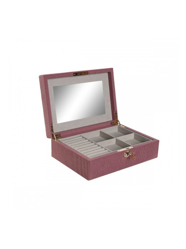 Кутия за бижута Home ESPRIT Сметана Пурпурен цвят 27 x 19 x 9 cm