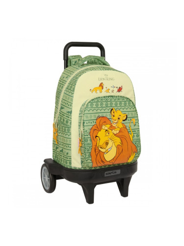 Училищна чанта с колелца Mufasa Зелен Бежов 33 x 45 x 22 cm