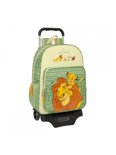 Училищна чанта с колелца Mufasa Зелен Бежов 33 x 42 x 14 cm