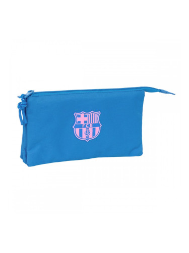 Троен Моливник F.C. Barcelona Син 22 x 12 x 3 cm