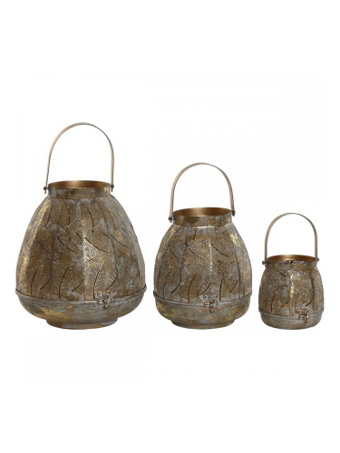 Комплект подложки за маса Home ESPRIT Златен Метал 25 x 25 x 28 cm