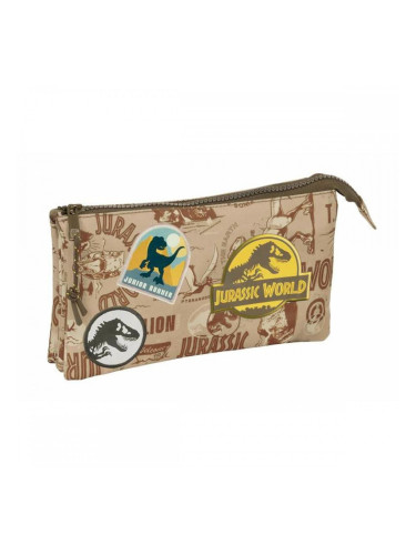 Троен Моливник Jurassic World Бежов 22 x 12 x 3 cm