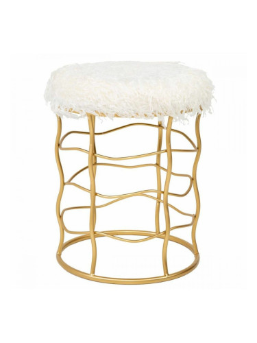 Табуретка Alexandra House Living Злато Метал Гъба Дървен MDF Състав 36 x 46 x 36 cm