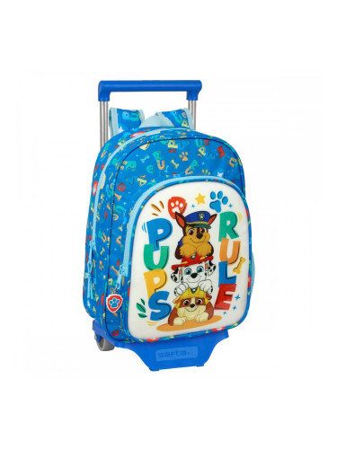 Училищна чанта с колелца The Paw Patrol Pups rule Син 26 x 34 x 11 cm