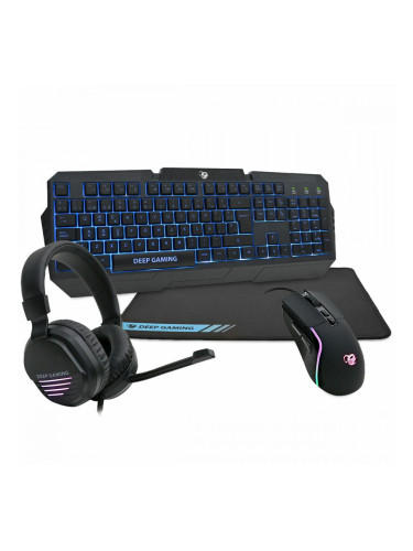 Опаковка на игра DeepGaming Черен Испанска Qwerty