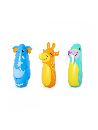 Боксова круша с надуваема основа за деца Bestway Животни 89 cm