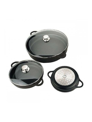 Касерола с Капак Valira 4135/25 Черен Ø 24 cm
