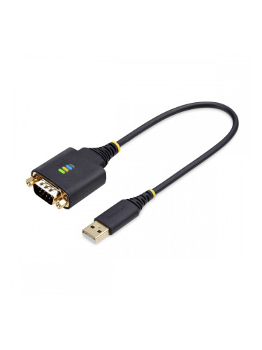 USB Cable Startech 1P1FFC-USB-SERIAL Черен 30 cm