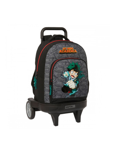 Училищна чанта с колелца My Hero Academia Черен 33 x 45 x 22 cm