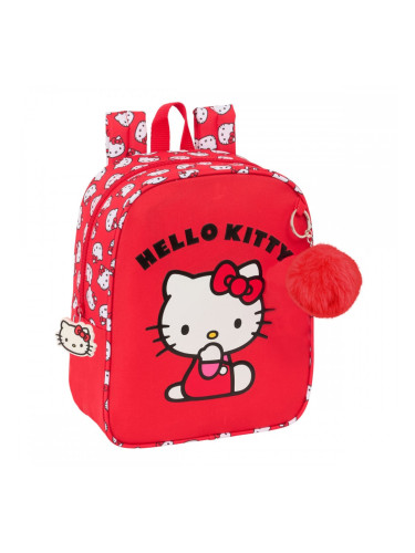 Училищна чанта Hello Kitty Iconic Бял Червен 22 x 27 x 10 cm