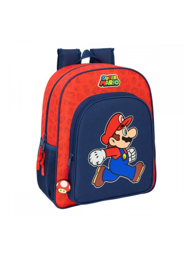 Училищна чанта Super Mario Trick Червен Тъмно синьо 32 x 38 x 12 cm