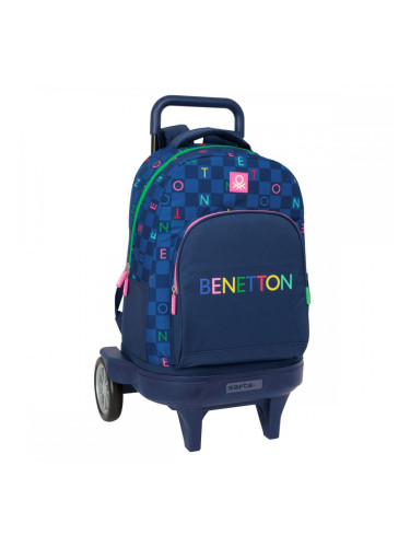 Училищна чанта Benetton Damero Морско син 33 x 45 x 22 cm