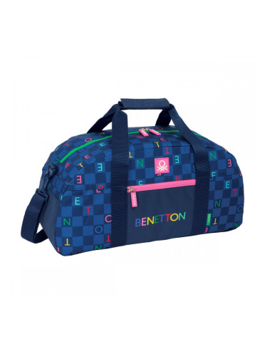 Спортна Чанта Benetton Damero Морско син 50 x 26 x 20 cm