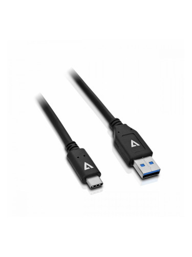 Кабел USB A към USB C V7 V7U2C-1M-BLK-1E      Черен 1 m