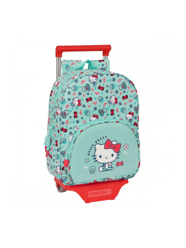 Училищна чанта с колелца Hello Kitty Sea lovers цвят тюркоаз 26 x 34 x 11 cm