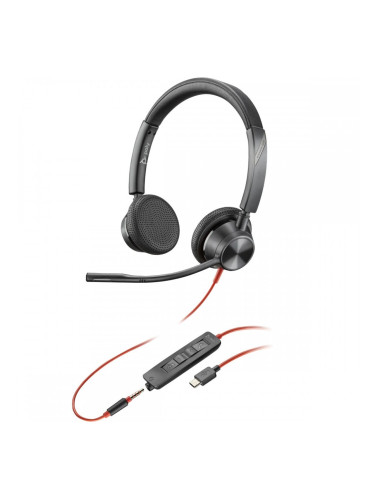 Слушалки с микрофон Poly Blackwire 3325 Черен