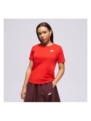 Nike Тениска W Nsw Club Ss Tee дамски Дрехи Тениски DX7902-657 Червен