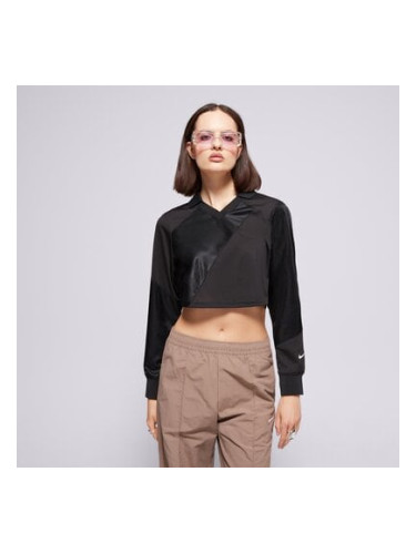 Nike Тениска W Nsw Street Ls Crop Jrsy дамски Дрехи Тениски HF9507-010 Черен