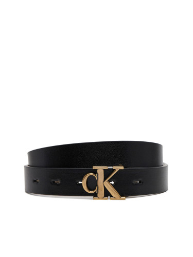 Дамски колан Calvin Klein Jeans Monogram Placque Buckle 25Mm Rev LV04K7005G Черен