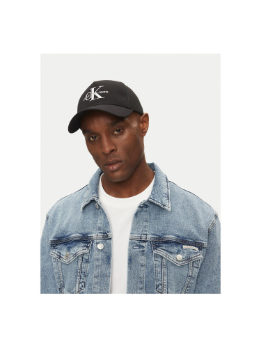 Шапка с козирка Calvin Klein Jeans Monologo LV04G5065G Черен
