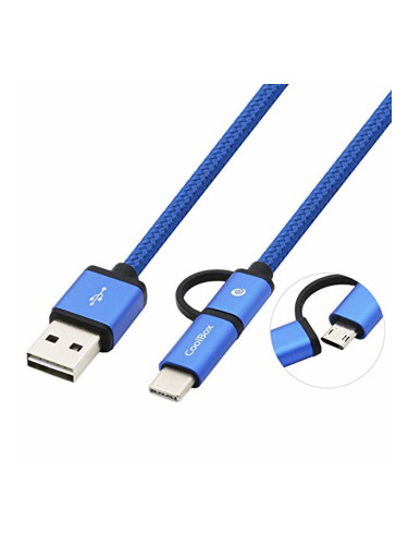 Кабел USB към Micro USB и USB C CoolBox COO-CAB-U2MC-BL