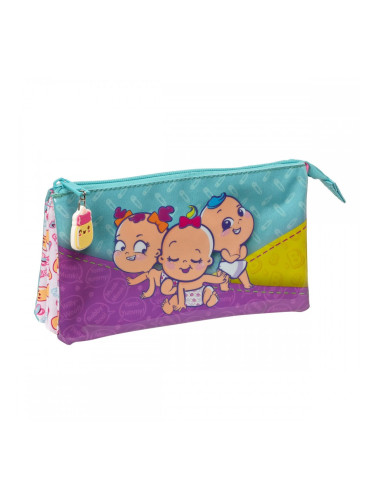 Троен Моливник The Bellies Лилав цвят тюркоаз Бял 22 x 12 x 3 cm