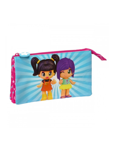 Двоен Моливник Pinypon Син Розов 22 x 12 x 3 cm