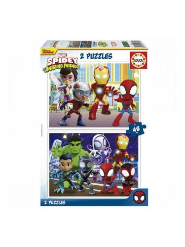 Комплект от 2 Пъзела Educa Spidey Amazing Friends