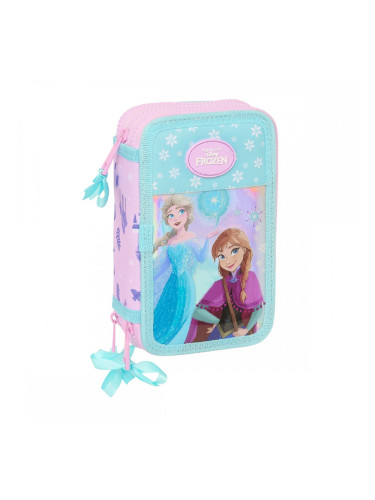 Троен несесер за моливи Frozen Cool days Виолетов Небесно синьо 12,5 x 19,5 x 5,5 cm 36 Части