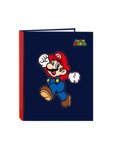 Папка с пръстени Super Mario World Морско син A4 26.5 x 33 x 4 cm