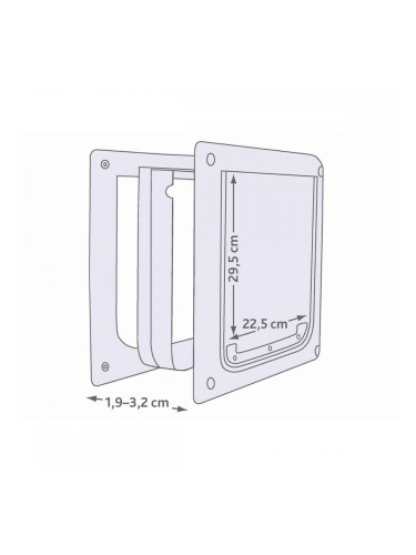 Котешка Клапа на Врата Trixie Бял Пластмаса 30 × 36 CM