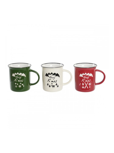 Чаша DKD Home Decor Порцелан Каменинов (330 ml) (3 броя)