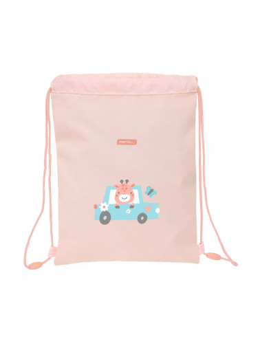 Раница с връвка Safta Jirafa Корал 26 x 34 x 1 cm