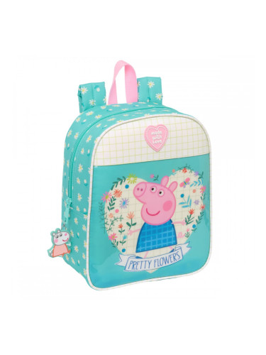 Детска раница Peppa Pig Pretty flowers Жълт Мента 22 x 27 x 10 cm