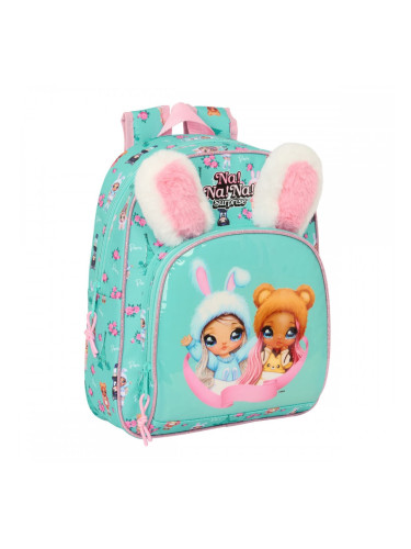 Училищна чанта Na!Na!Na! Surprise Bunny Розов цвят тюркоаз 28 x 34 x 10 cm