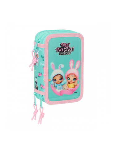 Троен несесер за моливи Na!Na!Na! Surprise Bunny Розов цвят тюркоаз 12,5 x 19,5 x 5,5 cm 37 Части