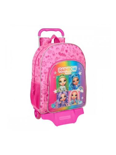 Училищна чанта с колелца Rainbow High Shine Многоцветен 33 x 42 x 14 cm