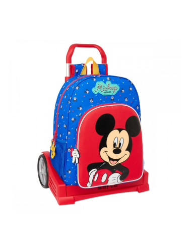 Училищна чанта с колелца Mickey Mouse Clubhouse Good day Син 33 x 42 x 14 cm
