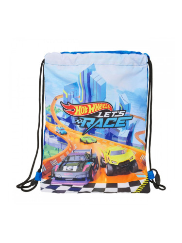 Раница с връвка Hot Wheels Let's race Син Черен 26 x 34 x 1 cm