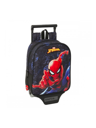 Училищна чанта с колелца Spider-Man Attack Черен 22 x 27 x 10 cm