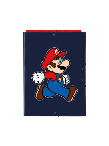 Папка с пръстени Super Mario Trick Червен Тъмно синьо A4 26 x 33.5 x 2.5 cm
