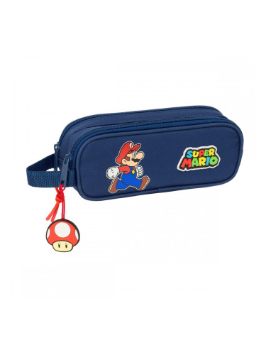Двоен Моливник Super Mario Trick Червен Тъмно синьо 21 x 8 x 6 cm