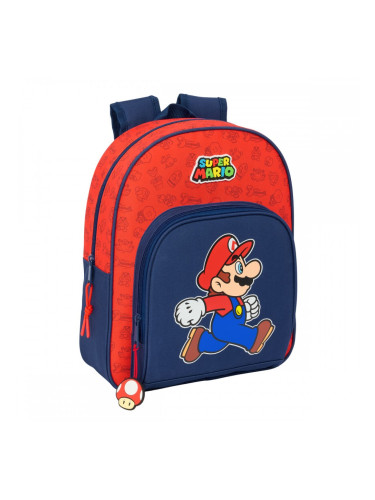 Училищна чанта Super Mario Trick Червен Тъмно синьо 28 x 34 x 10 cm