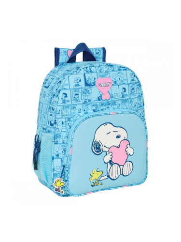 Училищна чанта Snoopy Love Син 32 x 38 x 12 cm