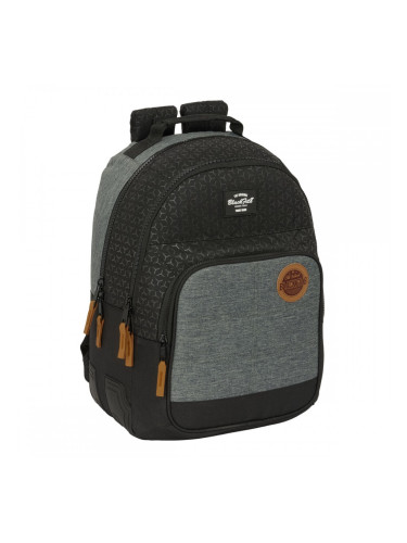 Училищна чанта BlackFit8 Old school Черен Сив 32 x 42 x 15 cm